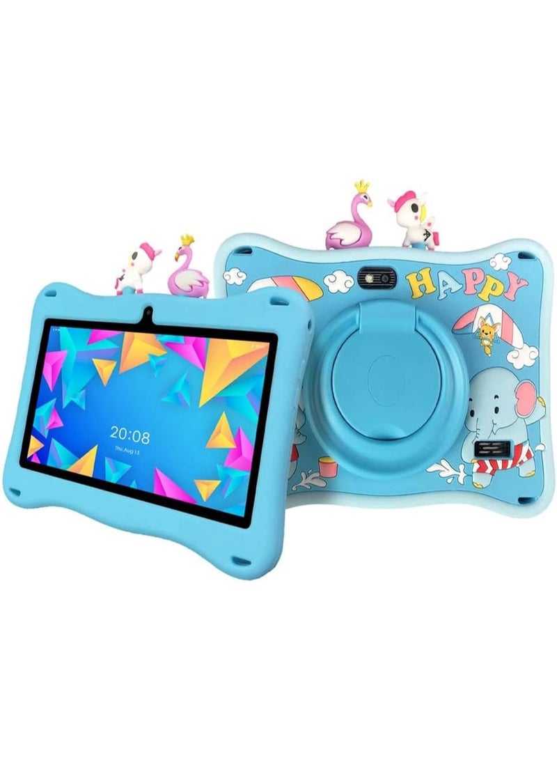 ELTRAZONE Tab 5 Kids 5G Learning Tablet 7-Inch HD Screen, 4GB RAM 128GB Storage, Smart Parental Settings, Fun Educational Apps, Long-Lasting Battery, Shockproof – Blue - Image 1